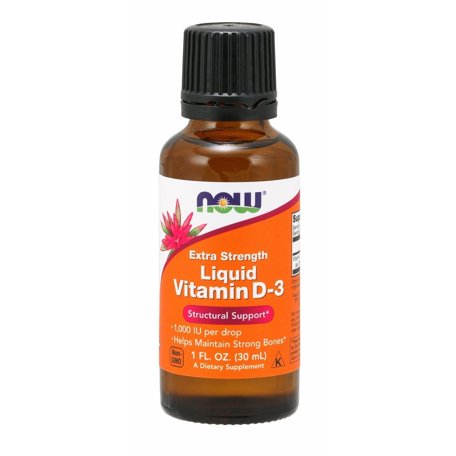 Now Foods, Liquid Vitamin D3 Extra Strength 1,000 IU - 1 fl oz