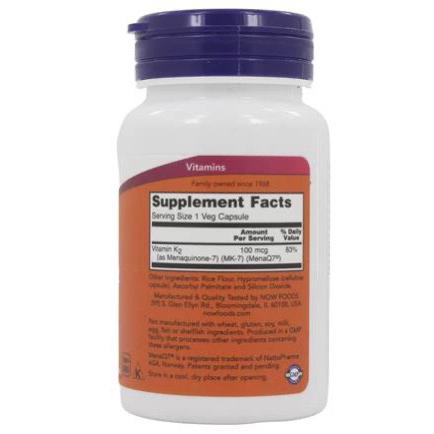 Now Foods, MK-7 Vitamin K-2 100 mcg, 60 Veg Capsules