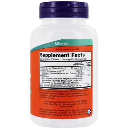 Now Foods, Magnesium & Calcium 1:2 Ratio, 100 Tablets