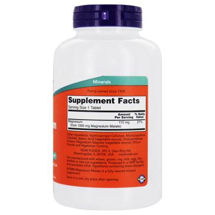 Now Foods, Magnesium Malate 1000 mg, 180 Tablets