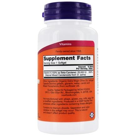 Now Foods, Natural Beta Carotene 25,000 IU, 90 Softgels