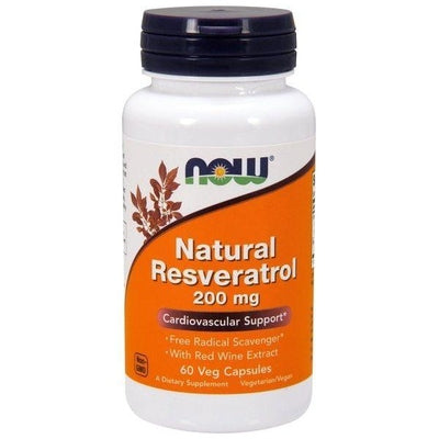 Now Foods, Natural Resveratrol 200 mg, 60 Veg Capsules