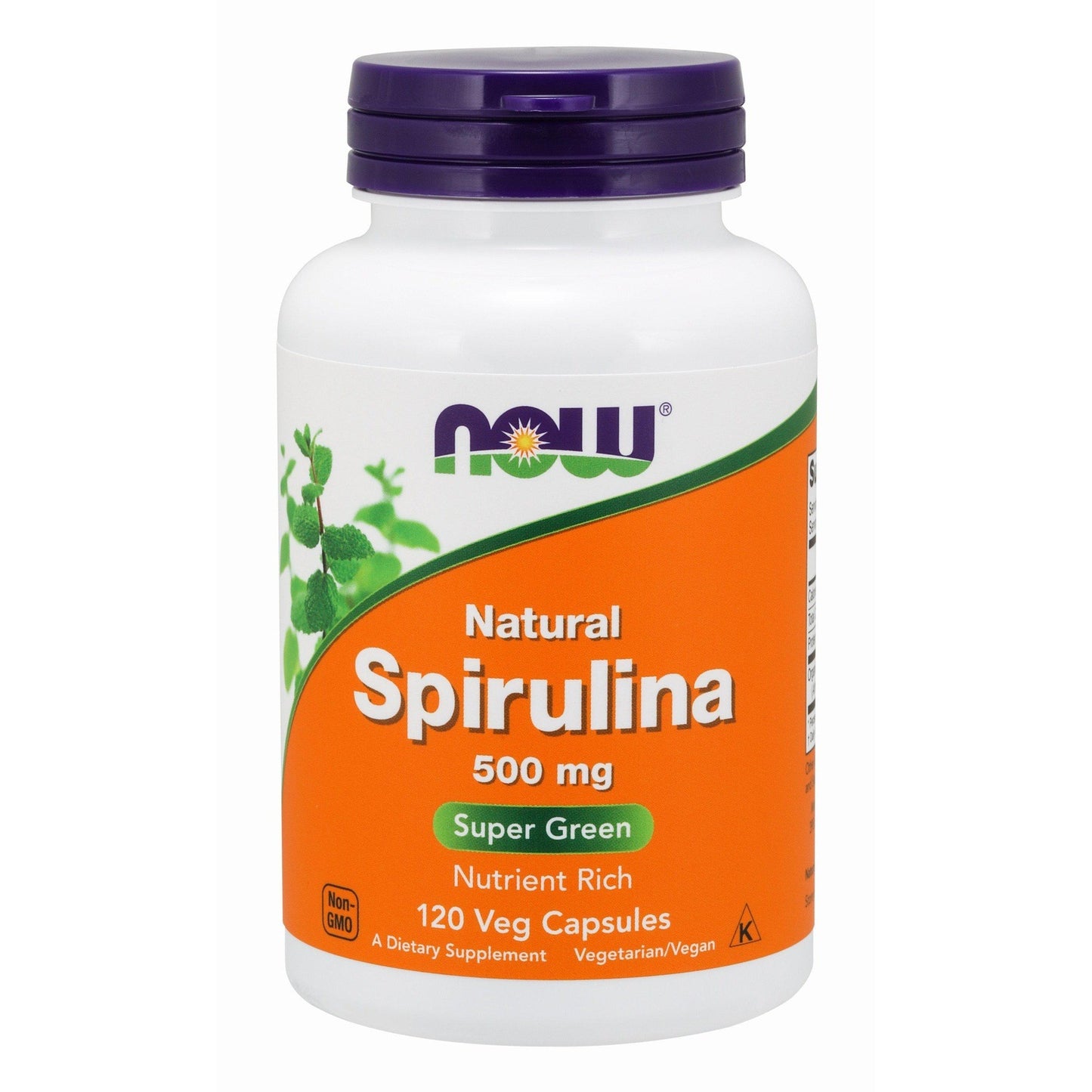 Now Foods, Natural Spirulina 500 mg, 120 Veg Capsules