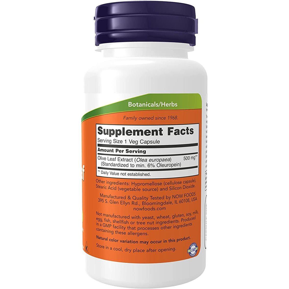 Now Foods, Olive Leaf Extract 500 mg. - 60 Veg Capsules