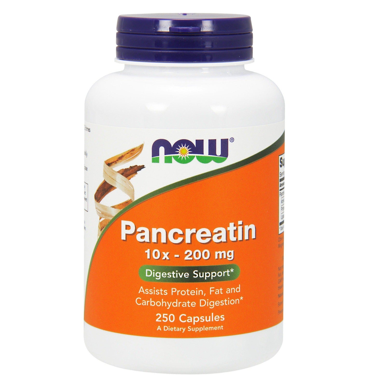 Now Foods, Pancreatin 10x 200 mg, 250 Capsules