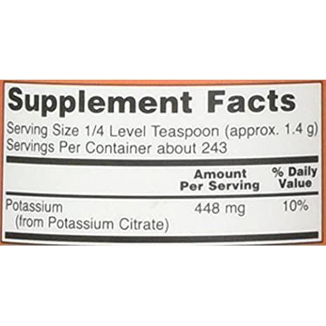 Now Foods, Potassium Citrate Powder - 12 oz.