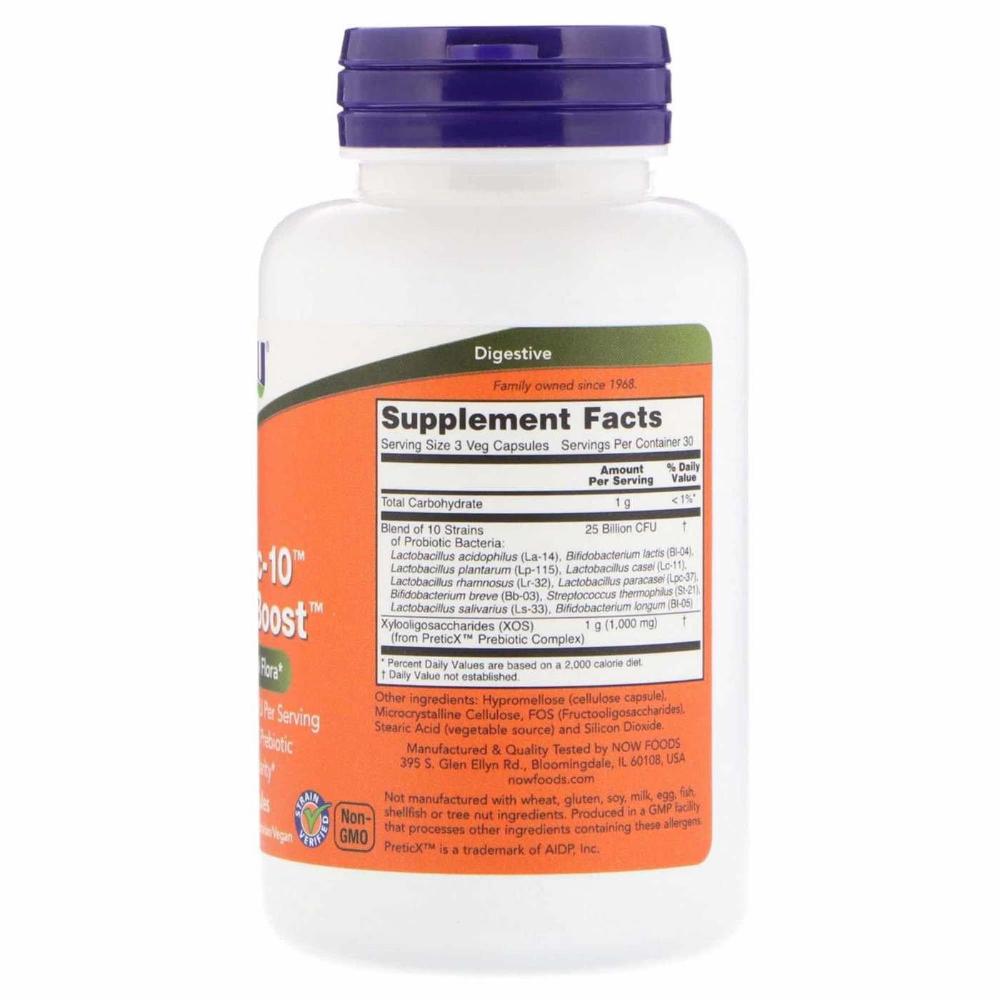 Now Foods, Probiotic-10 & Bifido Boost, 25 Billion CFU, 90 Veg Capsules