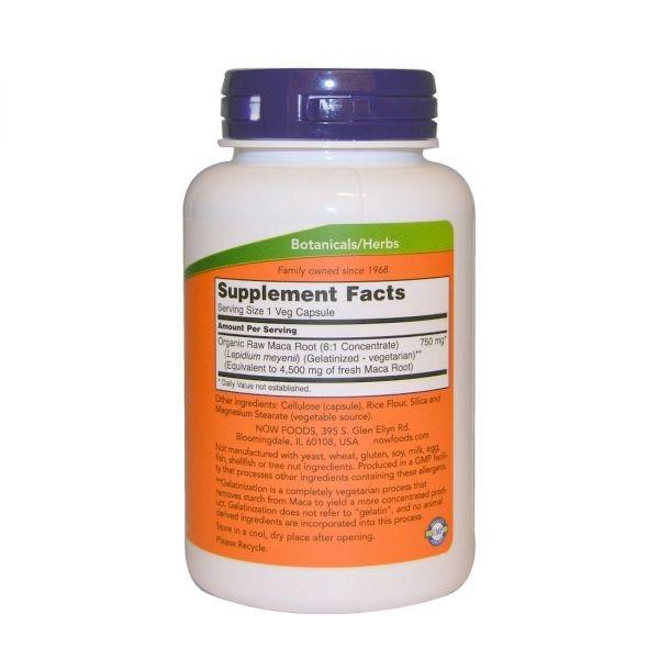 Now Foods, Raw Maca 750mg, 90 Veg Capsules