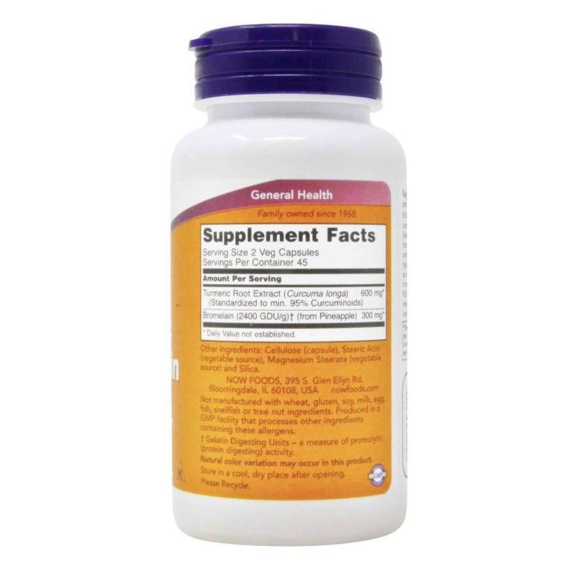 Now Foods, Turmeric & Bromelain, 90 Veg Capsules