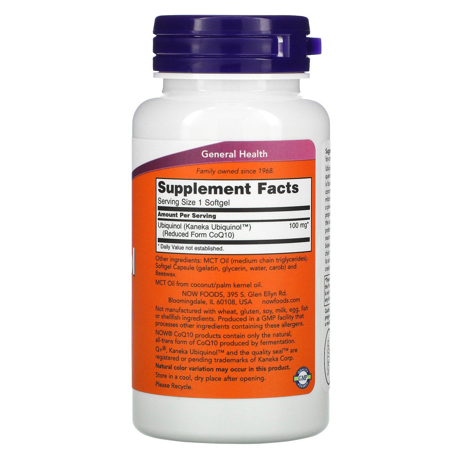 Now Foods, Ubiquinol 100mg, 60 Softgels