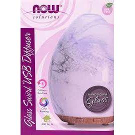 Now Solutions Ultrasonic Glass Swirl USB Essential Oil Diffuser