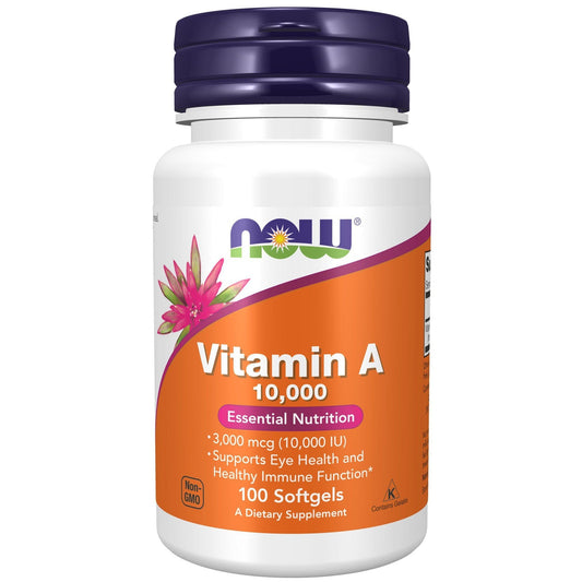 Now Foods, Vitamin A 10,000 IU, 100 Softgels