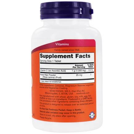 Now Foods, Vitamin C-1000 w/ Rose Hips, 100 Tablets