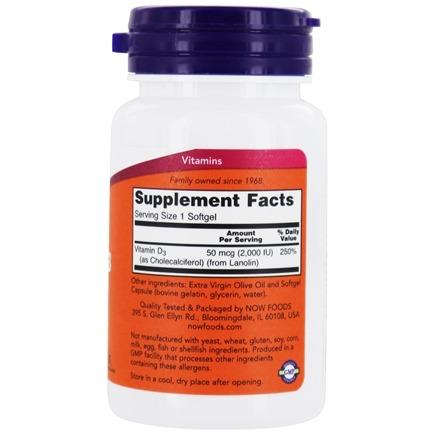 Now Foods, Vitamin D-3 2000 IU, 120 Softgels