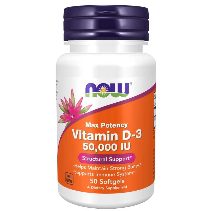 Now Foods, Vitamin D-3 50,000 IU, 50 Softgels