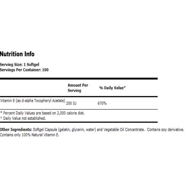 Now Foods, Vitamin E-200, 100 Softgels