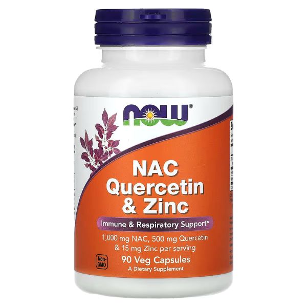 NOW Foods, NAC Quercetin & Zinc, 90 Veg Capsules