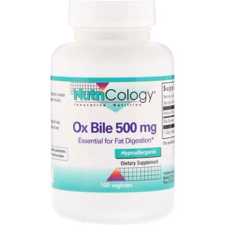 Nutricology Ox Bile 500 mg, 100 Veg Capsules