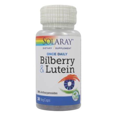 Solaray Bilberry & Lutein, One Daily, 30 VegCaps