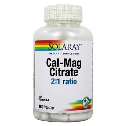 Solaray Cal-Mag Citrate 2:1 Ratio - 180 VegCaps