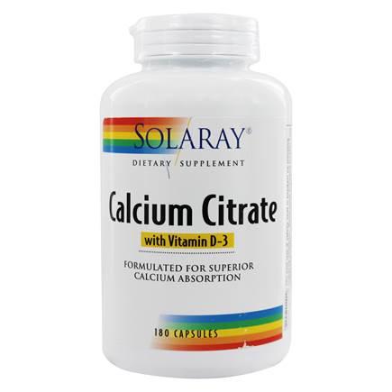 Solaray Calcium Citrate w/ Vitamin D3 - 180 Capsules