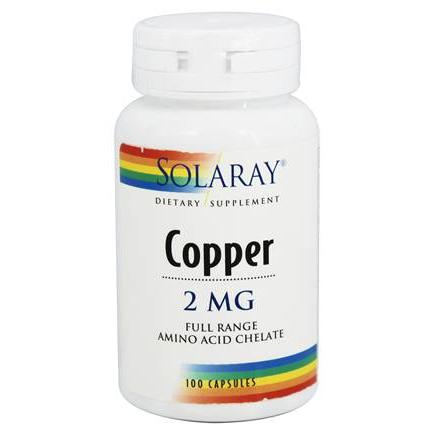 Solaray Copper 2 mg, 100 Capsules