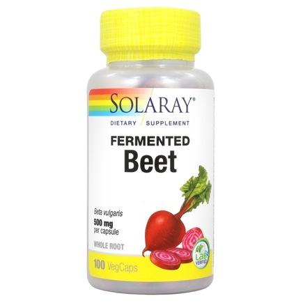 Solaray Fermented Beet Whole Root Organically Grown 500 mg, 100 Veg Capsules