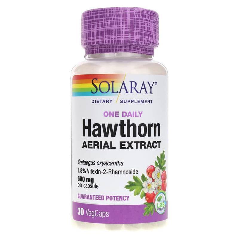 Solaray Hawthorn Aerial Extract 600 mg, One Daily - 30 VegCaps