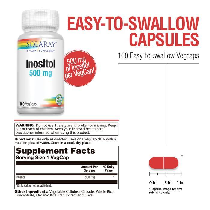 Solaray Inositol 500 mg, 100 Capsules