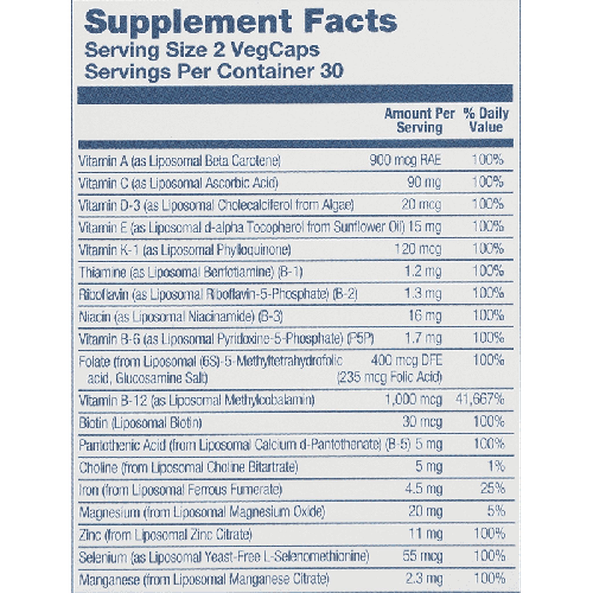 Solaray Liposomal Multivitamin Women's 50+, 60 VegCaps