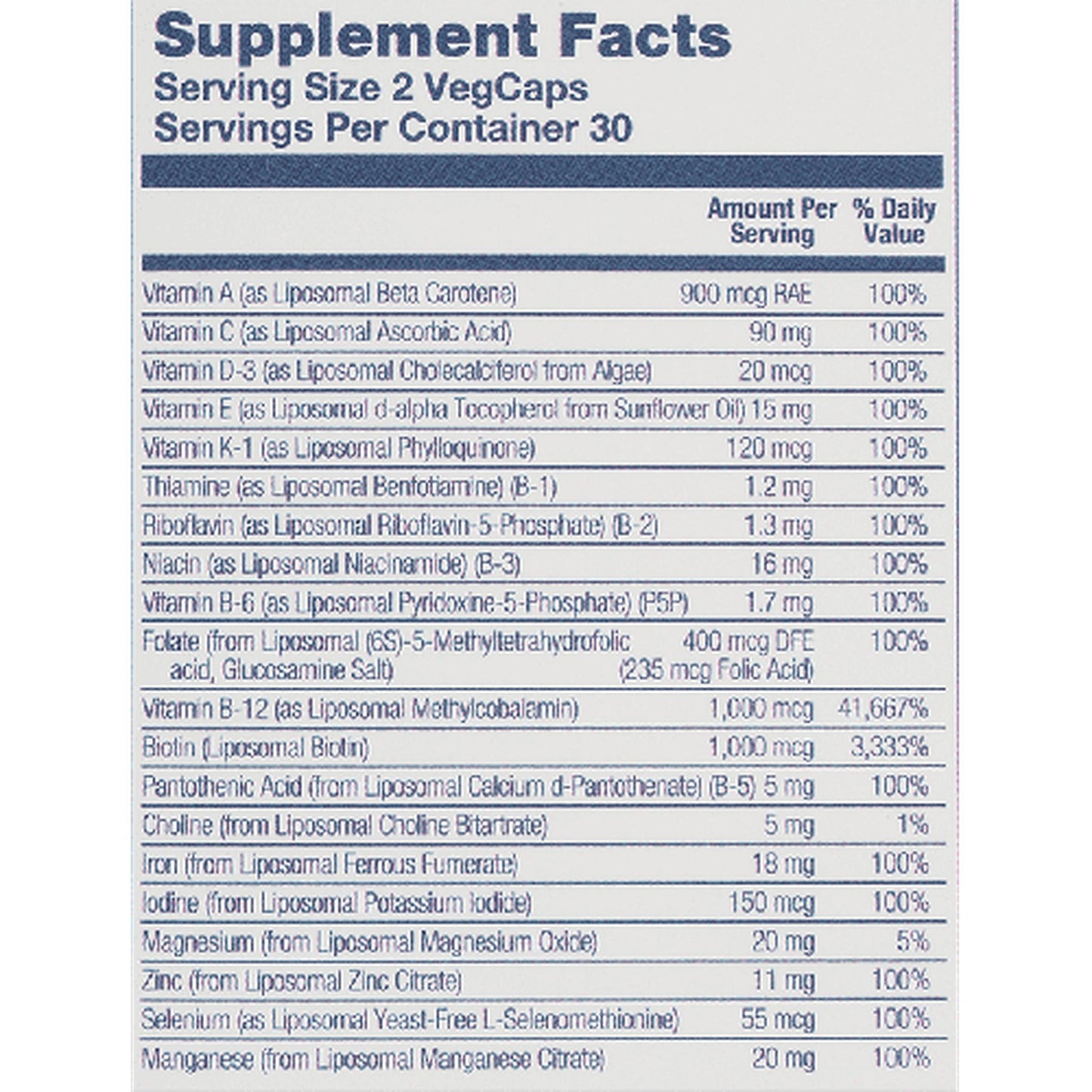 Solaray Liposomal Multivitamin Women's, 60 VegCaps