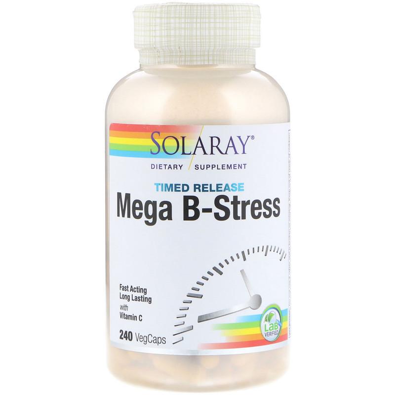 Solaray Mega B Stress Two-Stage Timed-Release - 240 Veg Capsules