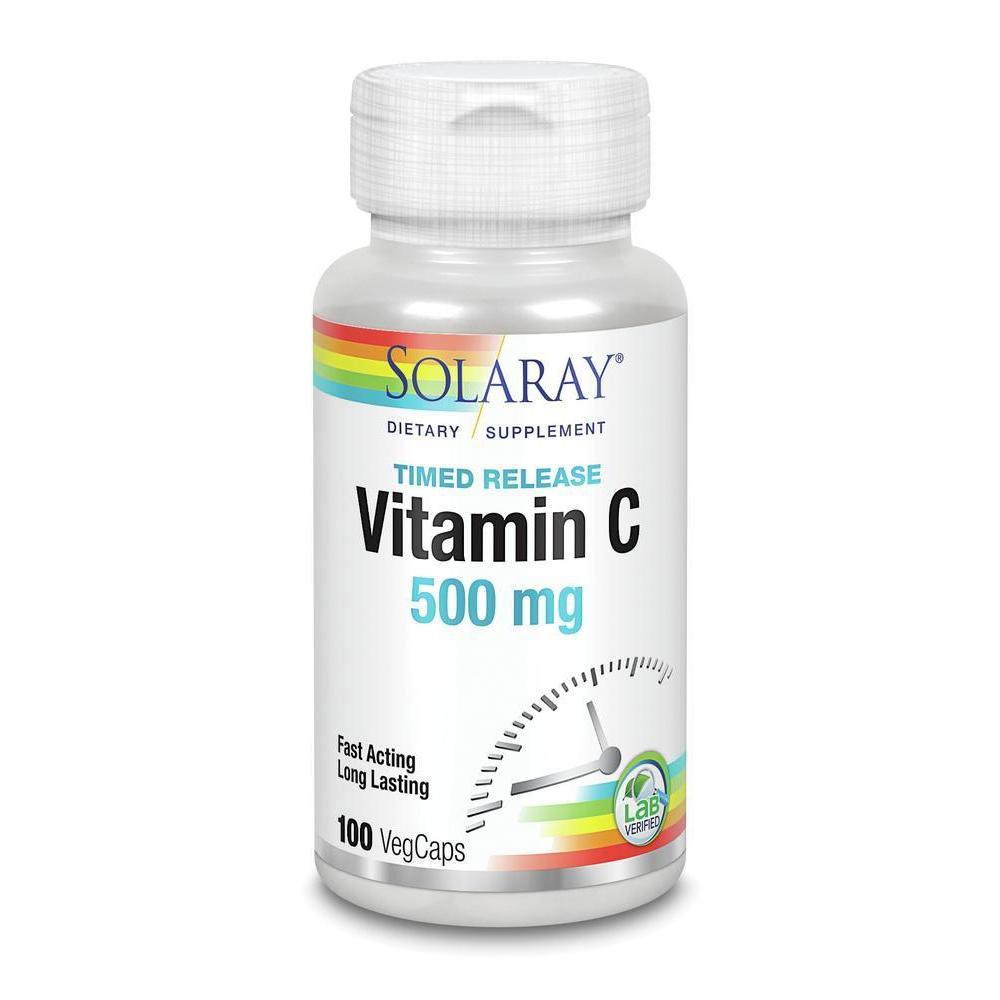 Solaray Vitamin C 500 mg Time Release, 100 VegCaps