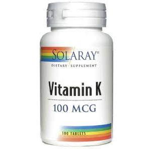 Solaray Vitamin K 100 mcg, 100 Tablets