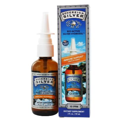 Sovereign Silver Bio-Active Silver Hydrosol - Vertical Spray 10 Ppm - 2 fl oz