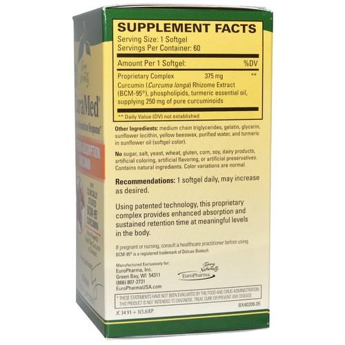 Terry Naturally CuraMed 375mg w/ BCM-95, 60 Softgels