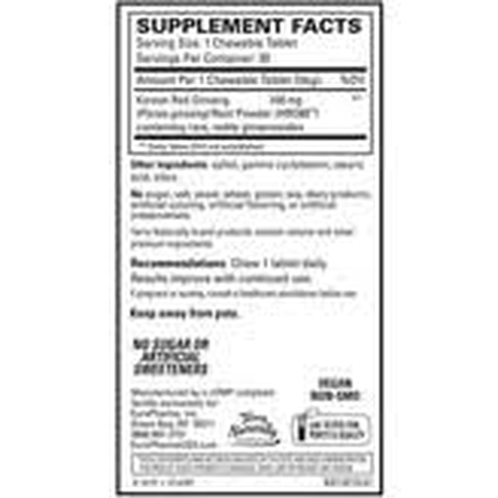 Terry Naturally HRG80 Red Ginseng Energy, 30 Chewables