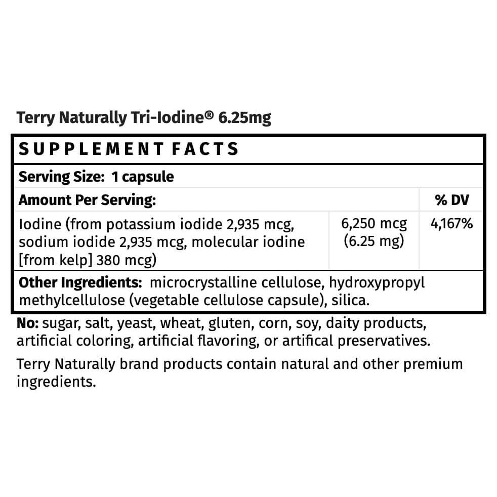 Terry Naturally Tri-Iodine 6.25mg, 90 Capsules