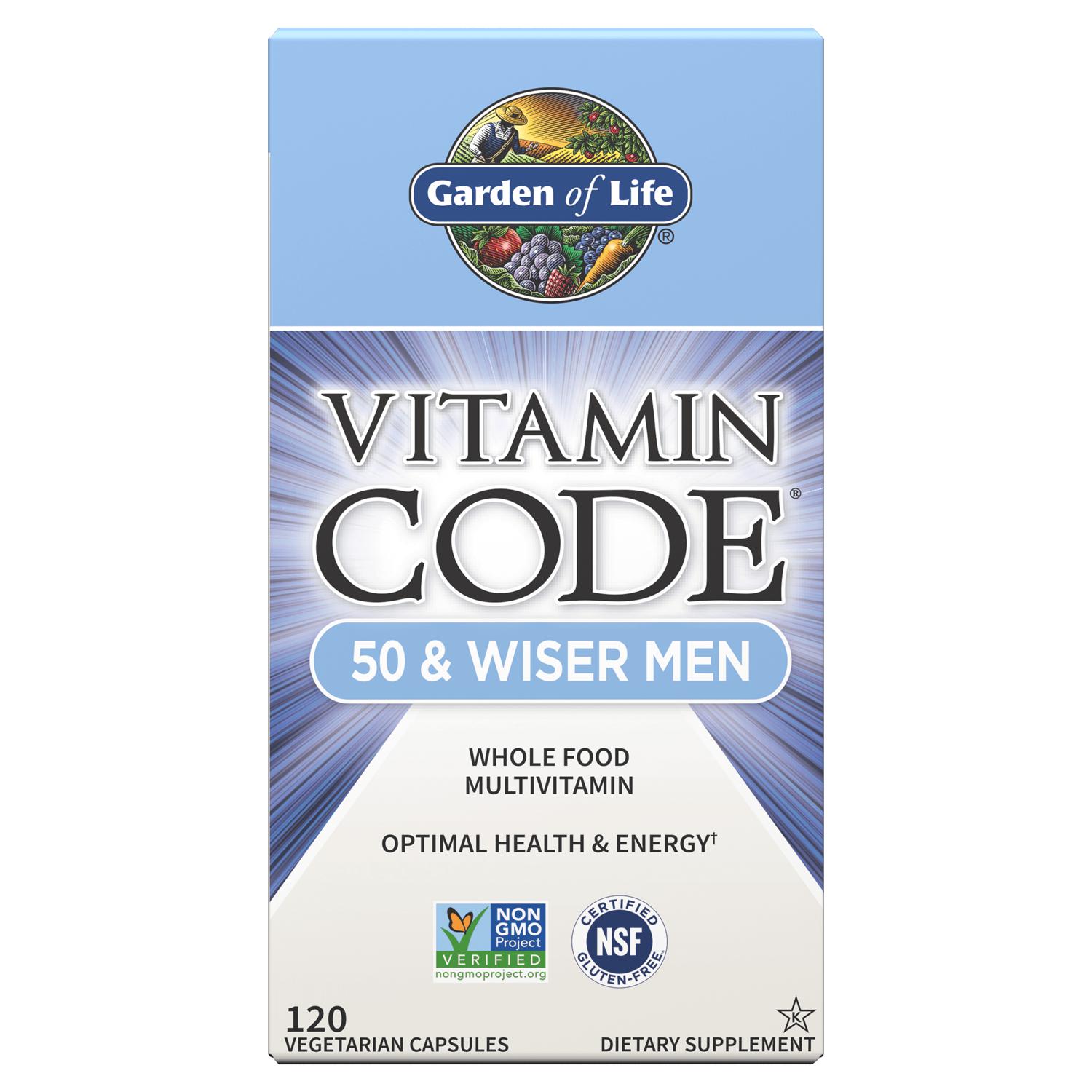 Vitamin Code 50 & Wiser Men Whole Food Multivitamin - 120 Veg Capsules