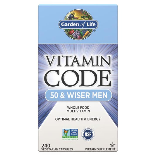 Vitamin Code 50 & Wiser Men Whole Food Multivitamin - 240 Veg Capsules