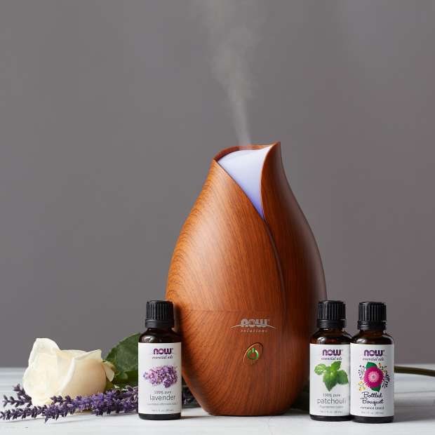 Now Solutions Ultrasonic Faux Wood Essential Oil Diffuser