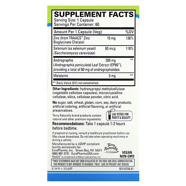 Terry Naturally Andrographis EP80 Immune - 60 Capsules