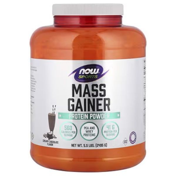 NOW Foods, Sports, Mass Gainer Protein Powder, Creamy Chocolate , 5.5lbs