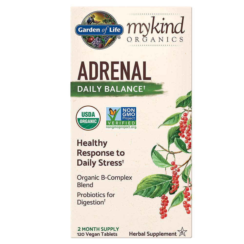 mykind Organics Adrenal Daily Balance Formula - 120 Vegan Tablets