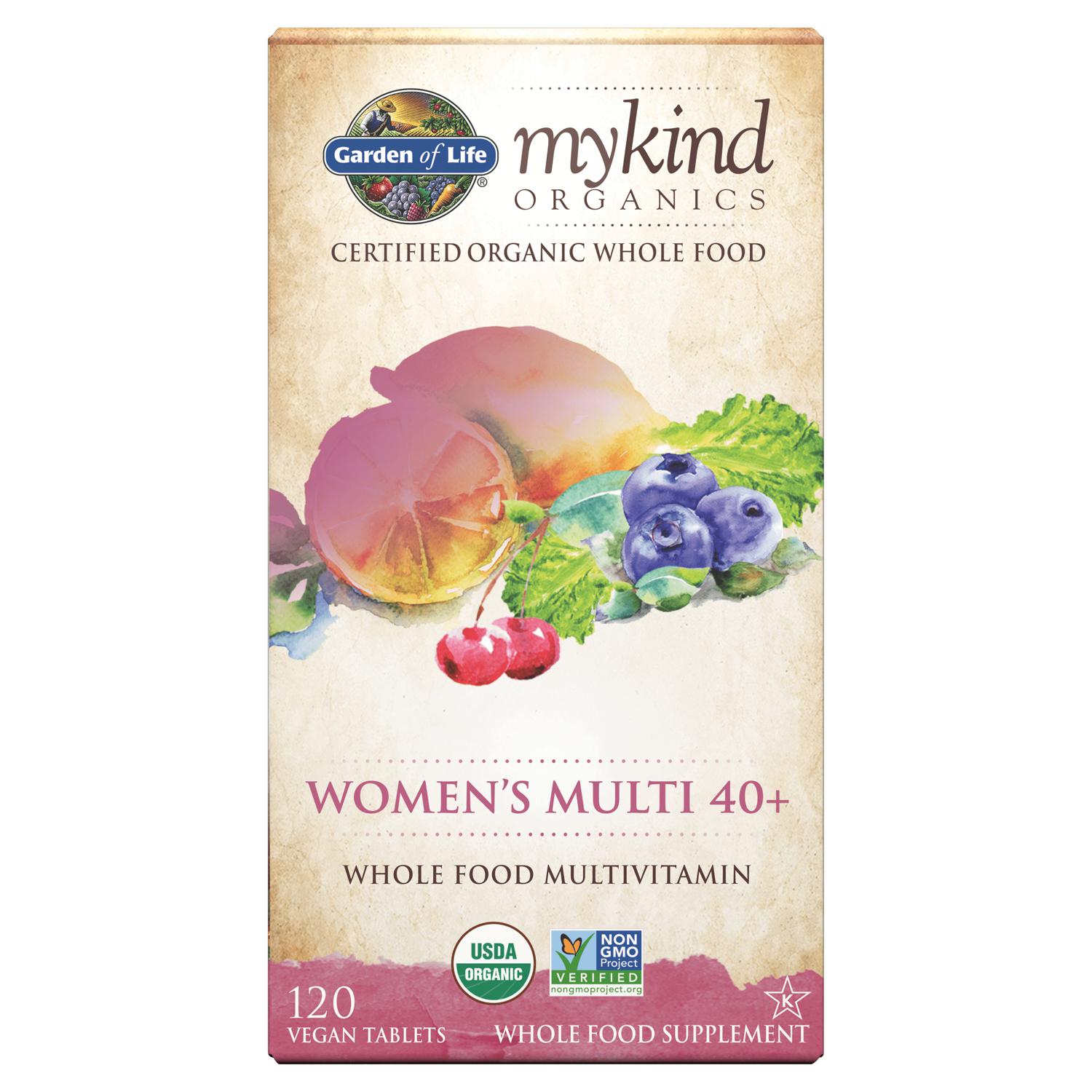 mykind Organics Women's Multi 40+ Whole Food Multivitamin, 120 Vegan Tablets