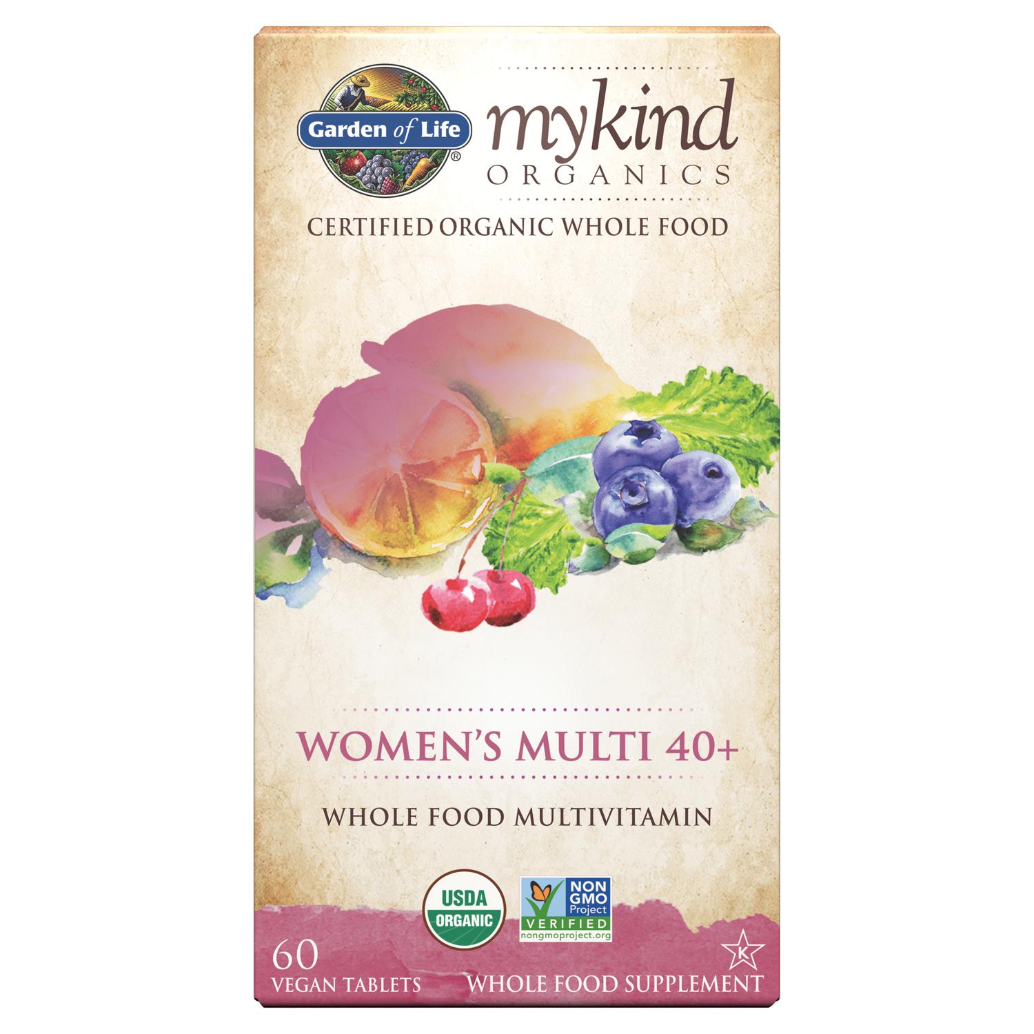 mykind Organics Women's Multi 40+ Whole Food Multivitamin, 60 Vegan Tablets