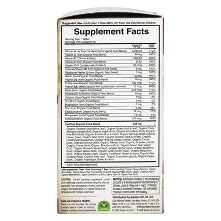 mykind Organics Women's Once Daily Whole Food Multivitamin, 60 Vegan Tablets